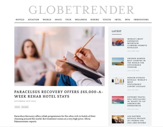 Статья Paracelsus Recovery в Globetrender