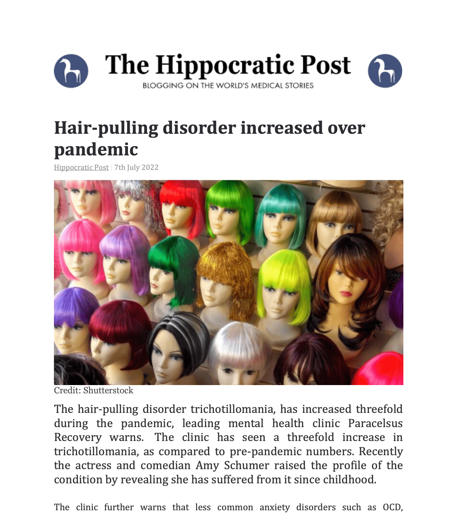 The Hippocratic Post - статья о трихотилломании