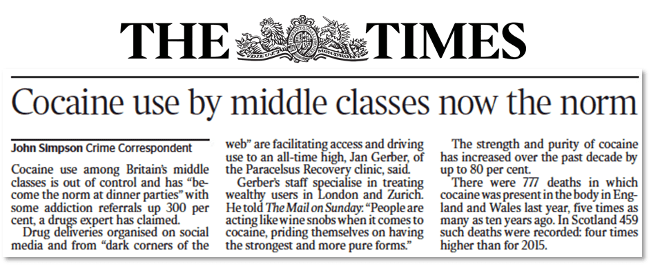 Статья The Times о кокаине